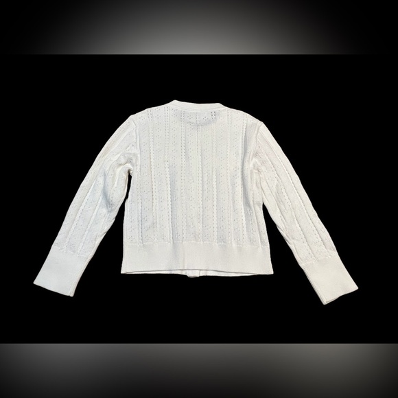 NWT J. Crew Crewcuts Girls' Pointelle-Knit Cardigan in Ivory, Size XS (4-5) - Picture 4 of 9